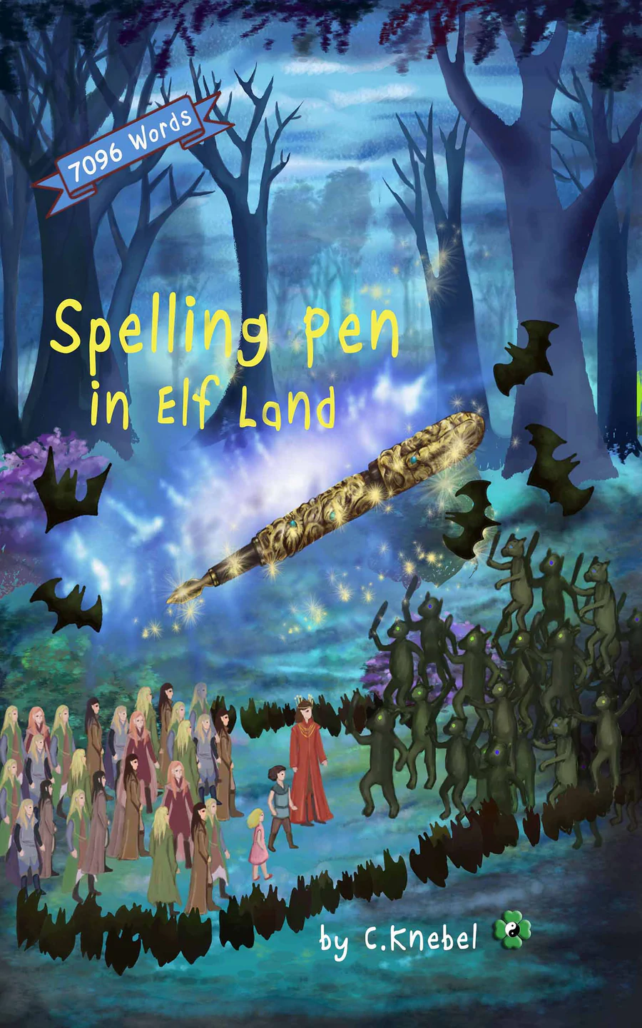 Large Spelling pen floating on top a group of ELF