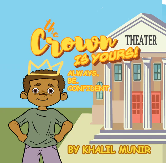 Illustration of a kid standing in front of a large theater